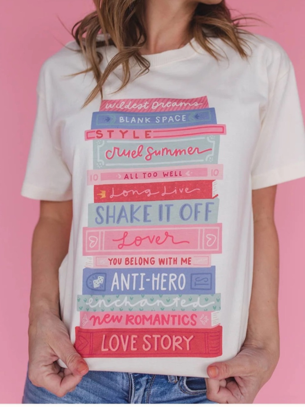 Pippi Post Taylor Swift Ivory Eras Book Tour Tee Size Small